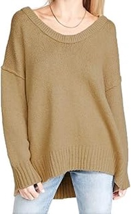 Brookside Dolman-Sleeve Tunic Sweater, Desert Camel, X-Large