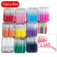 40Pcs/Box I-type push pull interdental brush 0.6-1.5Mm Cleaning Between Teeth Oral Care Orthodontic 