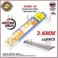 (10PCS STAINLESS STEEL) POWERWELD E308L-16 2.6MM STAINLESS STEEL WELDING ROD ELECTRODE 12# 308
