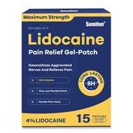 Sumifun 4% Lidocaine Pain Relief Patches 15 Count Maximum Strength Numbing Gel Patch for Back Knee N