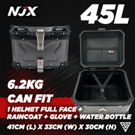 NJX ACE Anti-Scratch 45L 55L Peti Simpanan Aluminium Top Box X Design Kotak Motorcycle Accessories