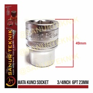 MATA Socket Wrench Bit Socket/ TEKIRO 3/4" DR 6 PT 23 MM (23MM)