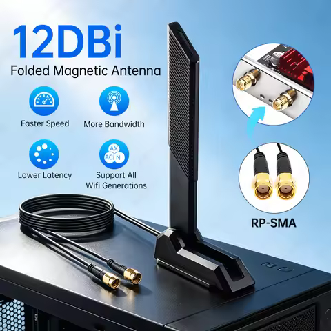 WiFi 6E 6Ghz Antenna Magnetic Foldable 2.4G/5G 12DBi High Gain External Signal Receiver Antenna For 