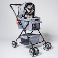 🚢Portable Foldable Pet Trolley Trolley Dog Cat Bag Separation Cage out Small Pet Cart