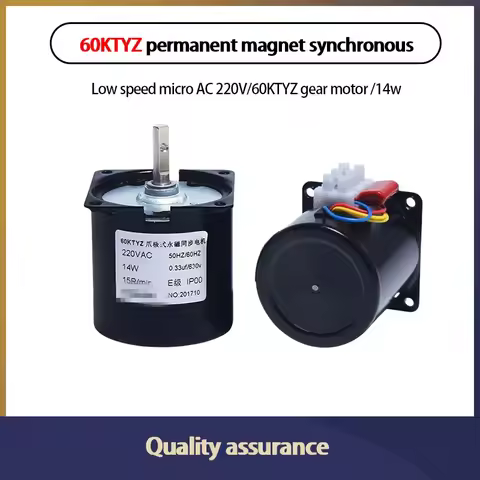 60KTYZ AC 220V Permanent magnet synchronous motor 14W 7mm shaft center 2.5/5/7.5/10/15/20/30/40/50/6