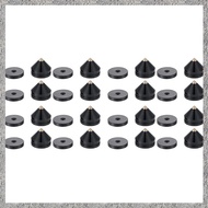 (DGHV) 16 Set Speaker Stand Feet Foot Pad Aluminium Alloy Metal Spikes Cone Floor Foot Nail Black
