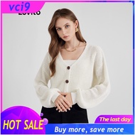 HOT Lovito Áo len trơn có nút L21LT091 (Kaki)