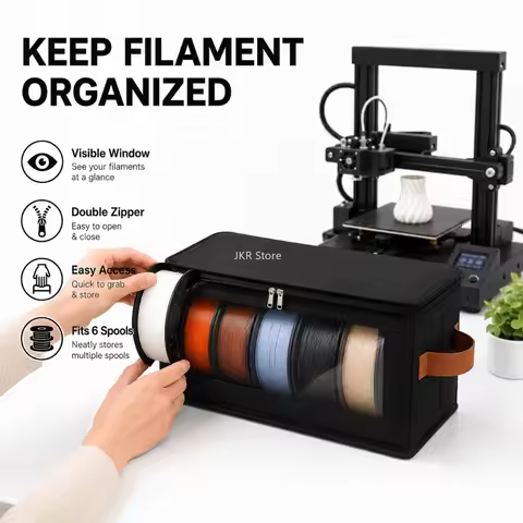 Moistureproof 3D Printing Filament Storage Bag with Double Zipper Organizer Pouch for Home, Studio, 