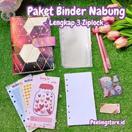 [3 Ziplock] A6 connecting leather binder package financial binder/ A6 binder/ sequin binder daisy bi