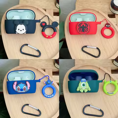 DIY Cartoon Case For Jabra Elite10 Case Silicone Ring Anti-drop Protect Bluetooth Earphone Box for J