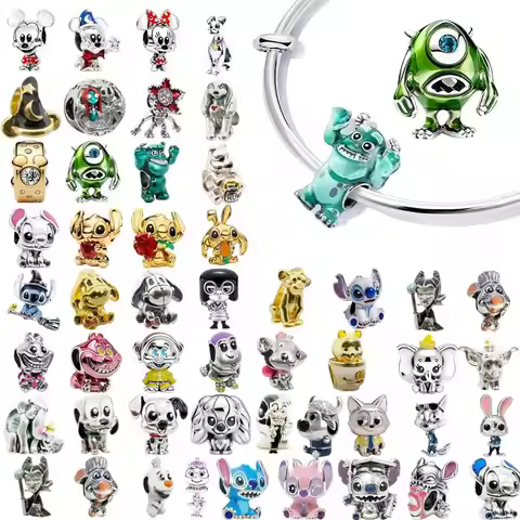 Original Charm Beads,Dumbo&Mom Charm&Magic Hat&Villains Cruella De Vil Charm Beads,Fit Pendant Brace