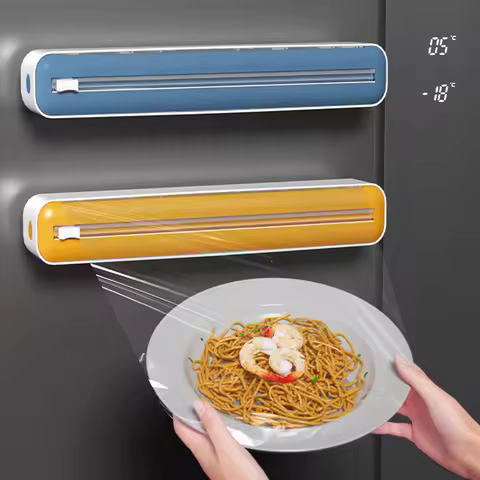 Plastic Wrap Dispenser Cutter Wrap Storage Box Magnetic Film Wrap Dispenser Aluminum Foil Stretch Fi