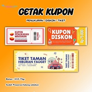 Print Ticket Coupon Labels | Undian Label Tear Coupon | Door Prize Ticket Exchange Coupon HVS Materi