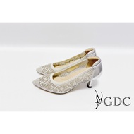 Small Leaf Shoes Shoes (5597 Silver) [Hot Sale Praise] GDC Genuine Leather Rhinestone Diamond Checke