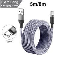 USB Type C Micro Ultra Long Cable 5m 8m Android USB C Braided Fast Charge Data USB 3A Cable