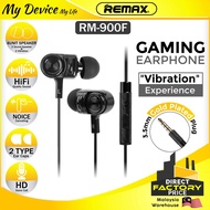 REMAX RM-900F Gaming Earphone Noise Reduction 3D Stereo Sound In Ear Headphone Earbud with Mic 游戏耳机