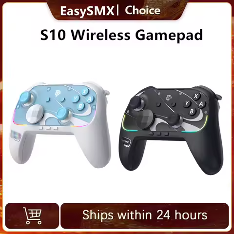 EasySMX S10 TMR Joystick RGB Controller Wireless Gamepad Compatible with Switch 1/2/PC/Phone/TV/Stea