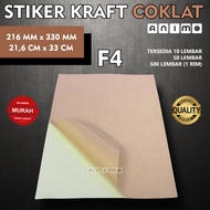 F4 KRAFT STICKERS 50 Sheets - VINTAGE STICKERS - BROWN STICKERS - KRAFT STICKERS 50 SHEETS
