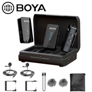 BOYA BY-XM6-K1 / K2 Wireless Lavalier Microphone Audio Video Recording Mic Charging Case for Smartph