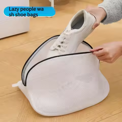1 White Lazy Shoe Wash Bag, Anti Deformation Shoe Wash Bag To Protect Your Shoes, Sturdy and Durable