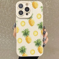 Pineapple Paint Anti-Fall Minimalist Phone Case Compatible For IP16/IP15 XR/7/8/IP16 ProMax/IP13 Cas