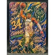 NBA Basketball Graffiti: Giannis Antetokounmpo (Milwaukee Bucks)