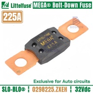 New Littelfuse MEGA Fuses 32Vdc 225Amp 0298225 0298225.ZXEH Bolt Down Fuse 225A 32V Time Delay Bolt 