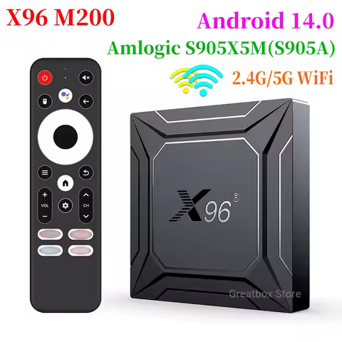 2026 X96M200 Android 14.0 TV Box X96 M200 Amlogic S905X5M(S905A) 2.4G/5G WiFi 1000M LAN BT5.X Suppor