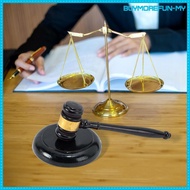 [BuymorefunMY] Wooden Gavel and Block Set Cosplay Prop Painted Smooth Gavel Student Justice Judge Au