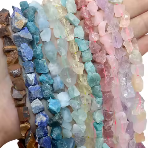 7-11mm Natural Irregular Freeform Raw Stone Rough Nugget Amazonite Amethysts Jades Minerals Crystal 
