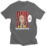 【New】Funny One Punch Man เสื้อยืดผู้ชายแขนสั้นผ้าฝ้ายที่สุด Hero ไซตามะ Sensei Tshirt อะนิเมะมังงะ T