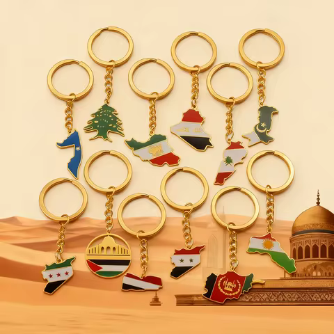 Keychains Syria Map Flag Yemen Afghanistan Kurdistan Pakistan Lebanon Cedar Iran Iraq Palestine Soma