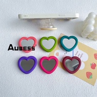 Heart-shaped Silicone Mirror Bracket Creative Lazy Retractable Desktop Back Sticker Transparent Phone Bracket