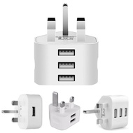 SG/MY 3Pin Wall Socket 1/2/3 USB Port Travel Plug Charging 3Pin Plug Adapter Converter For Mobile Phone Tablets