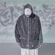 ZZOOI YASUGUOJI New 2022 Fashion Mens Sequined Jackets Bling Glitter Bomber Jacket Coat Hip Hop Tops
