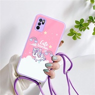 Softcase Kaca + Tali For Oppo A16 | KTC04 | Case Oppo A16 | Casing hp Oppo A16 | Softcase Oppo A16 | Kesing hp