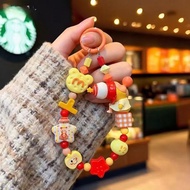 Cartoon Starman Mobile Phone Chain Beaded Retro diy Lanyard Mobile Phone Chain Keychain