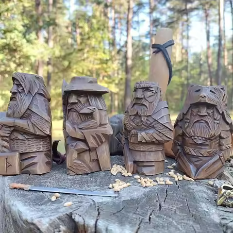Norse Odin Thor Tyr Ulfhednar Pagan Resin Viking Statue Art for Home Outdoor Garden Decoration Nordi