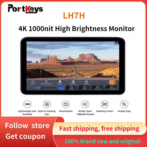 Portkeys LH7H 7Inch with 3D Lut HDMI Output 4K 1000nit High Brightness Lightweight Portable Monitor 