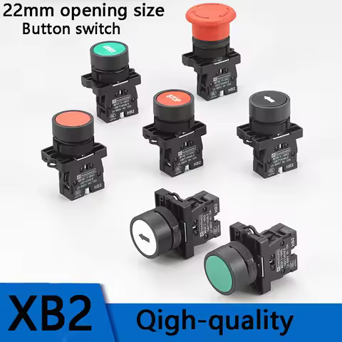 22mm XB2-EA Plastic Push Button Switch Start / Stop Black / White Arrow 10A/415V Self-reset/Momentar