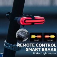 ROCKBROS ไฟสัญญาณเลี้ยวเบรคอัจฉริยะกันน้ำ Type-C ชาร์จได้ MTB ไฟท้ายรีโมทคอนโทรลที่เบามากจักรยานถนนไฟอุปกรณ์รถจักรยานหลัง