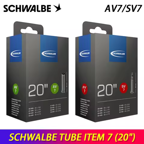 SCHWALBE Original 20 inch Bicycle Tube AV7 SV7 AV7A SV7A SV7C Butyl Rubber Bike Tube 20x1 3/8 20x1 1