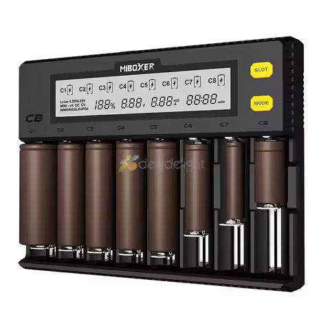 Miboxer C8 8 Slots Smart AA AAA 18650 Battery Charger Current Optional Overcharging Protection With 