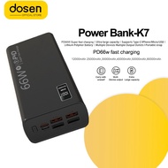 DOSEN Power Bank K7 Fast Charging Four USB Portable Digital Display Black White(PD66W/50000mAh 30000