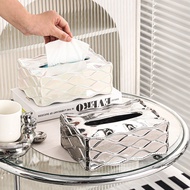 Creative Living Room Ceramic Wave Fish Pattern Tissue Box Decoration Household Bedroom Coffee Table 