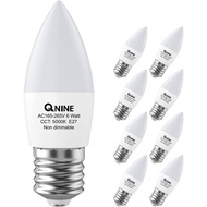 QNINE 8-Pack Cool White E27 Screw Bulb, 6W (60W Equivalent), 540lm, LED Candle Bulbs, 5000K, Non-Dim