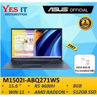Asus Vivobook 15 M1502I-ABQ271WS/ABQ274WS 15.6'' Laptop ( R5 4600H, 8GB, 512GB SSD, AMD RADEON, W11+OPI, 2YW) Free Bag