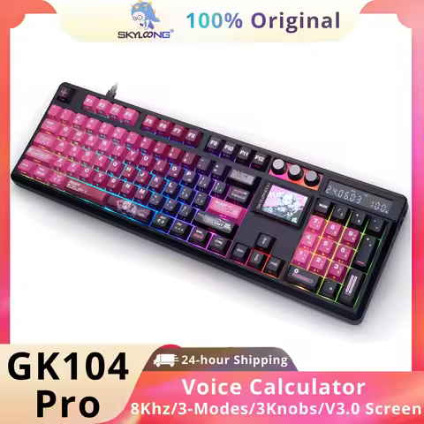 SKYLOONG GK104 Pro Mechanical E-sport Gamer Keyboard Full-Size Wireless Keyboard RGB Backlit Hot-Swa