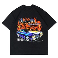 VINTAGE MUSCLE CAR CHVROLET T-SHIRT | VINTAGE RACING CAR FIRE T-SHIRT | BLACK RACING CAR SHIRT