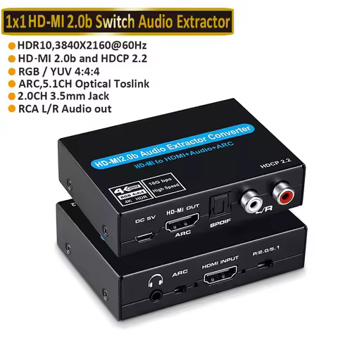 60Hz 4K HDMI Switch HDR HDMI ARC audio extractor HDMI 2.0 splitter switcher HDMI Switch audio extrac